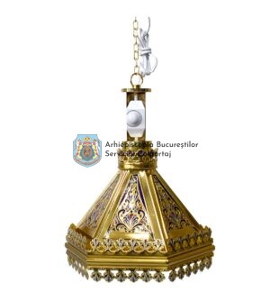 Lampadar aurit şi emailat 76-699