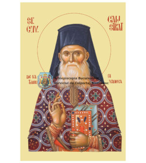 Icoană litografiată cu Sfântul Cuvios Calistrat de la Timișeni și Vasiova 65762