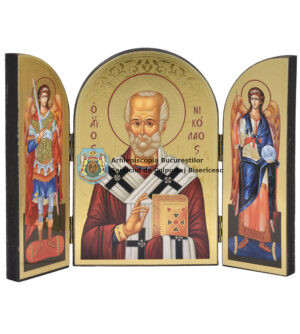 Icoană triptic oval - Sfântul Ierarh Nicolae Arhiepiscopul Mirelor Lichiei 315485
