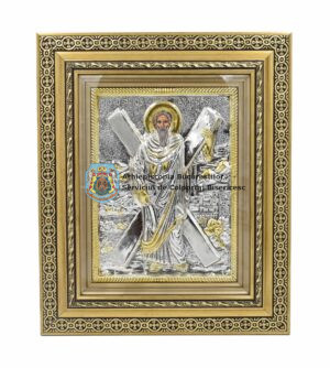 Icoană argintată - Sfântul Apostol Andrei, Ocrotitorul României 925PRF